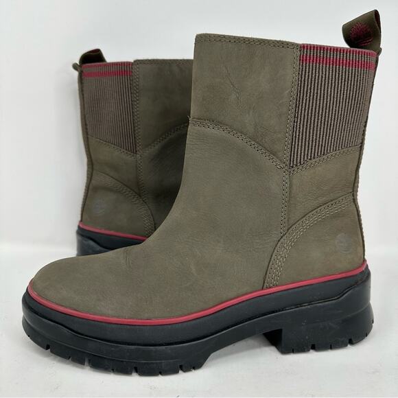 Timberland Courmayeur Valley Women’s Ankle Boot Green Leather A5219 - GREEN - Picture 3 of 11